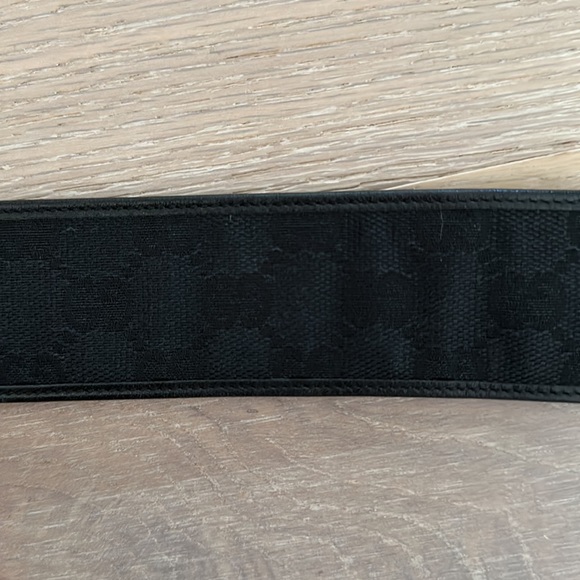 Gucci black canvas belt with silver hardware. Worn once! - Picture 3 of 9